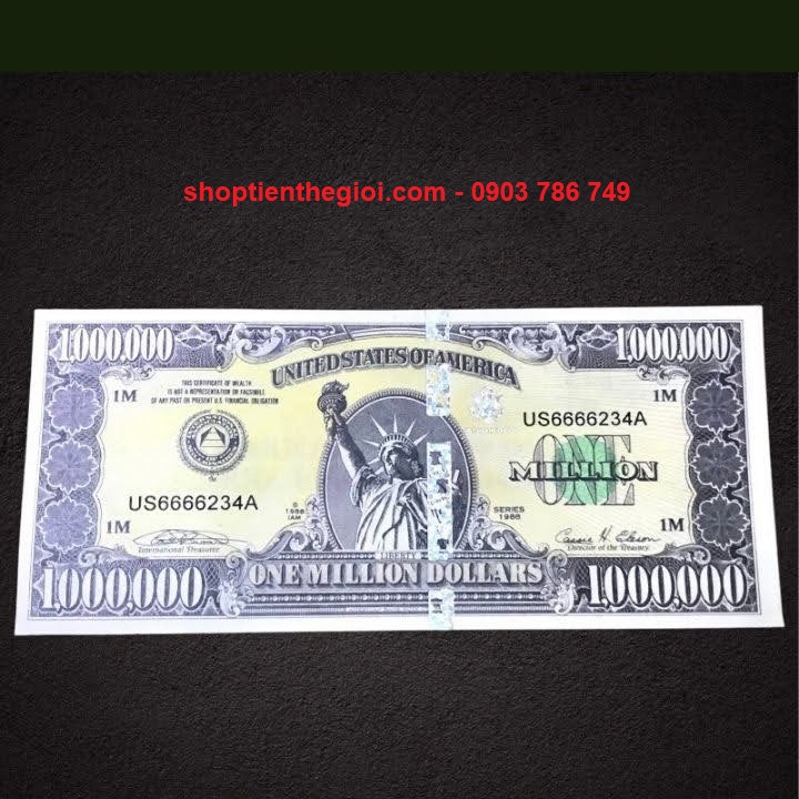Tiền Lưu Niệm 1 Triệu USD Hình Nữ Thần Tự Do Dạ Quang - SP006026